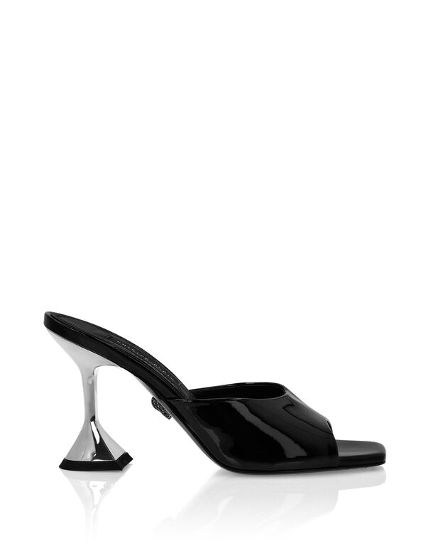 Patent Leather Sandals Mid Heels Iconic Plein