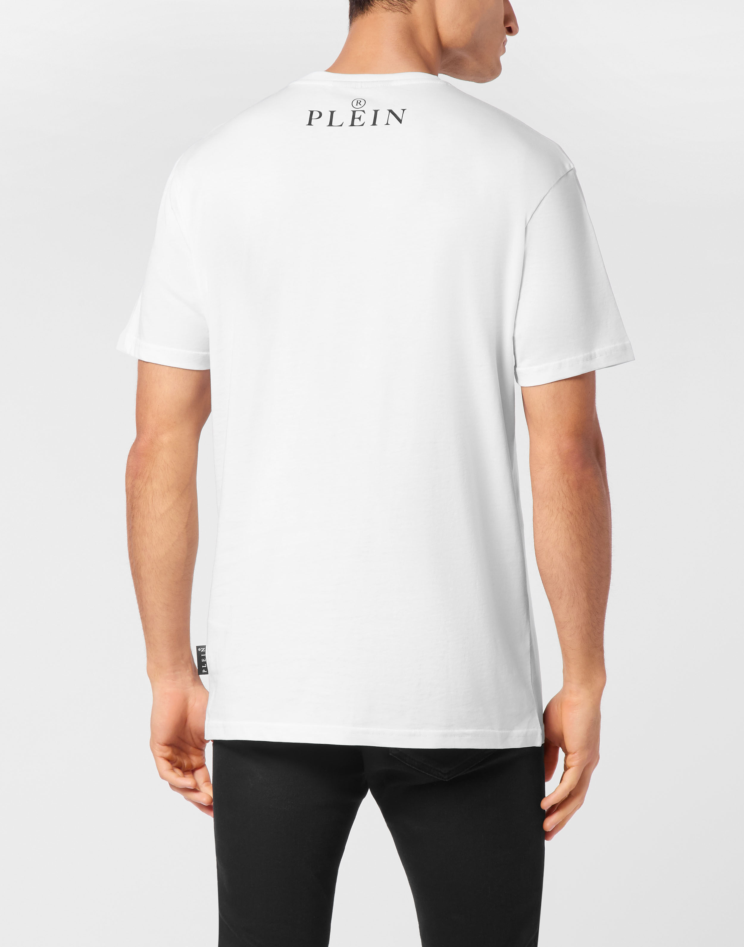 Tシャツ・カットソー PHILIPP PLEIN Men T Shirts AADC MTK7786 PJY002N 01 White Round Neck T-Shirt Stars & Skull | Philipp Plein Outlet