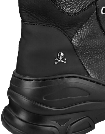Boots Low Flat mix leathers Iconic Plein