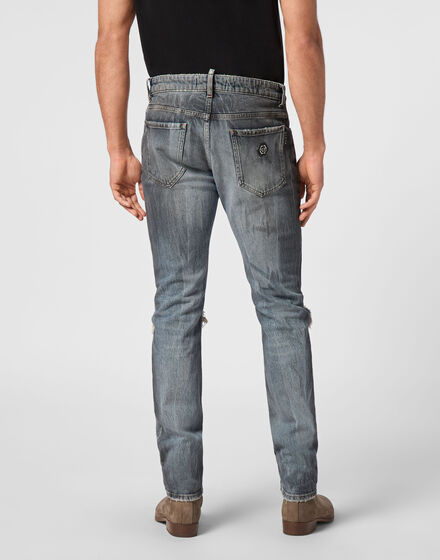 Super Straight Cut Trousers With Python Inserts