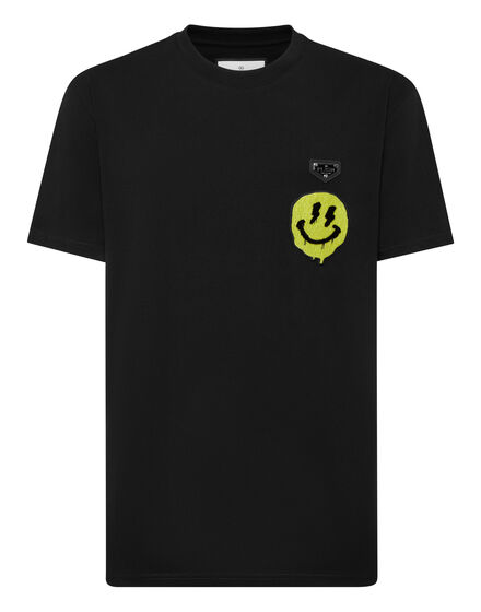 Round Neck T-Shirt Smile Patch