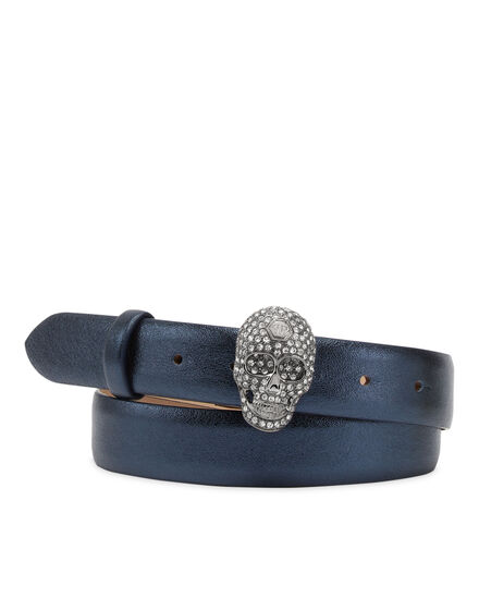 Leather Glitter Belt Skull