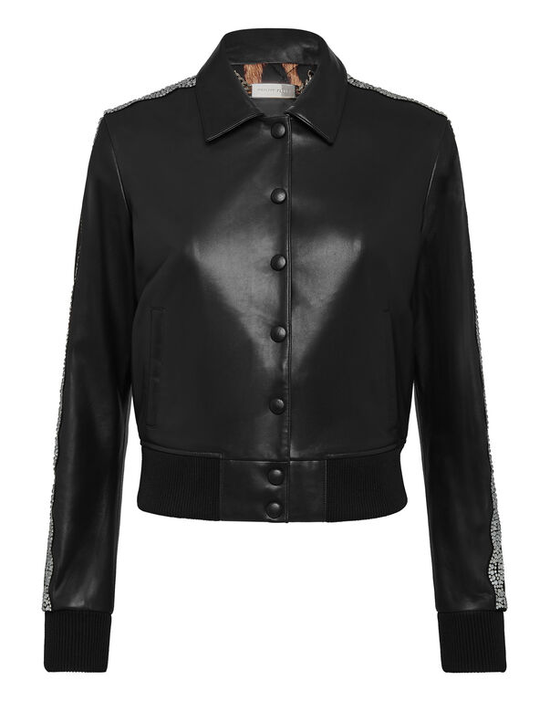 Leather Bomber  Crystal Cable