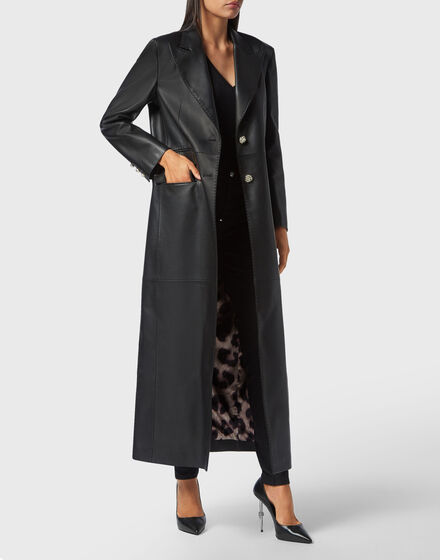Leather Extra Long Coat