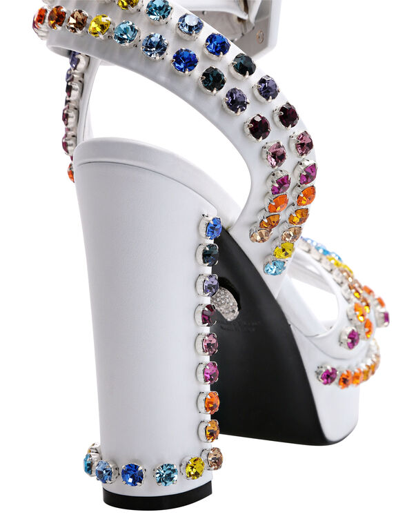 Sandals High Heels Multicolor with Crystals