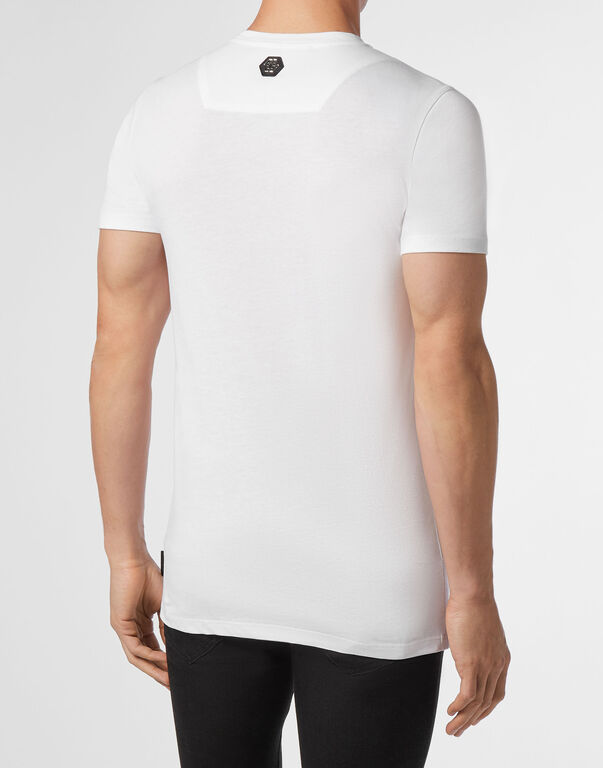 T-shirt Platinum Cut Round Neck Space Plein