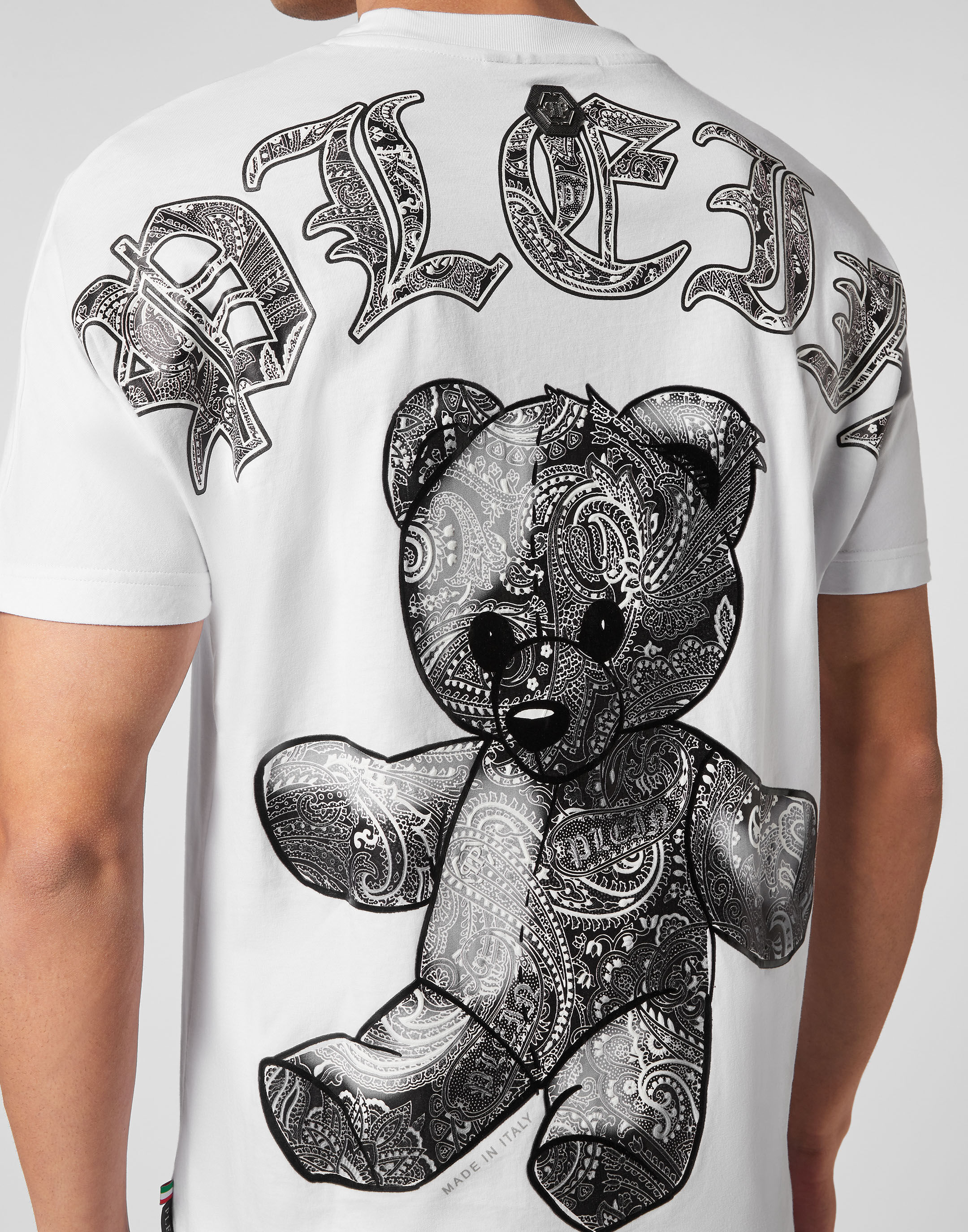 【23.65】22SS★ CIRCLE BEAR SWEAT SHIRT T-shirt Round Neck SS Paisley Teddy Bear | Philipp Plein Outlet