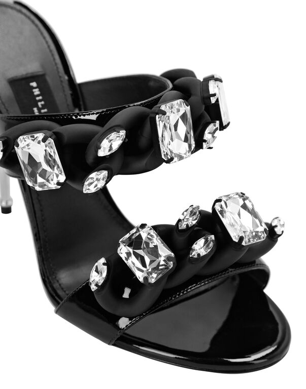 Patent leather Sandals High Heels Chains