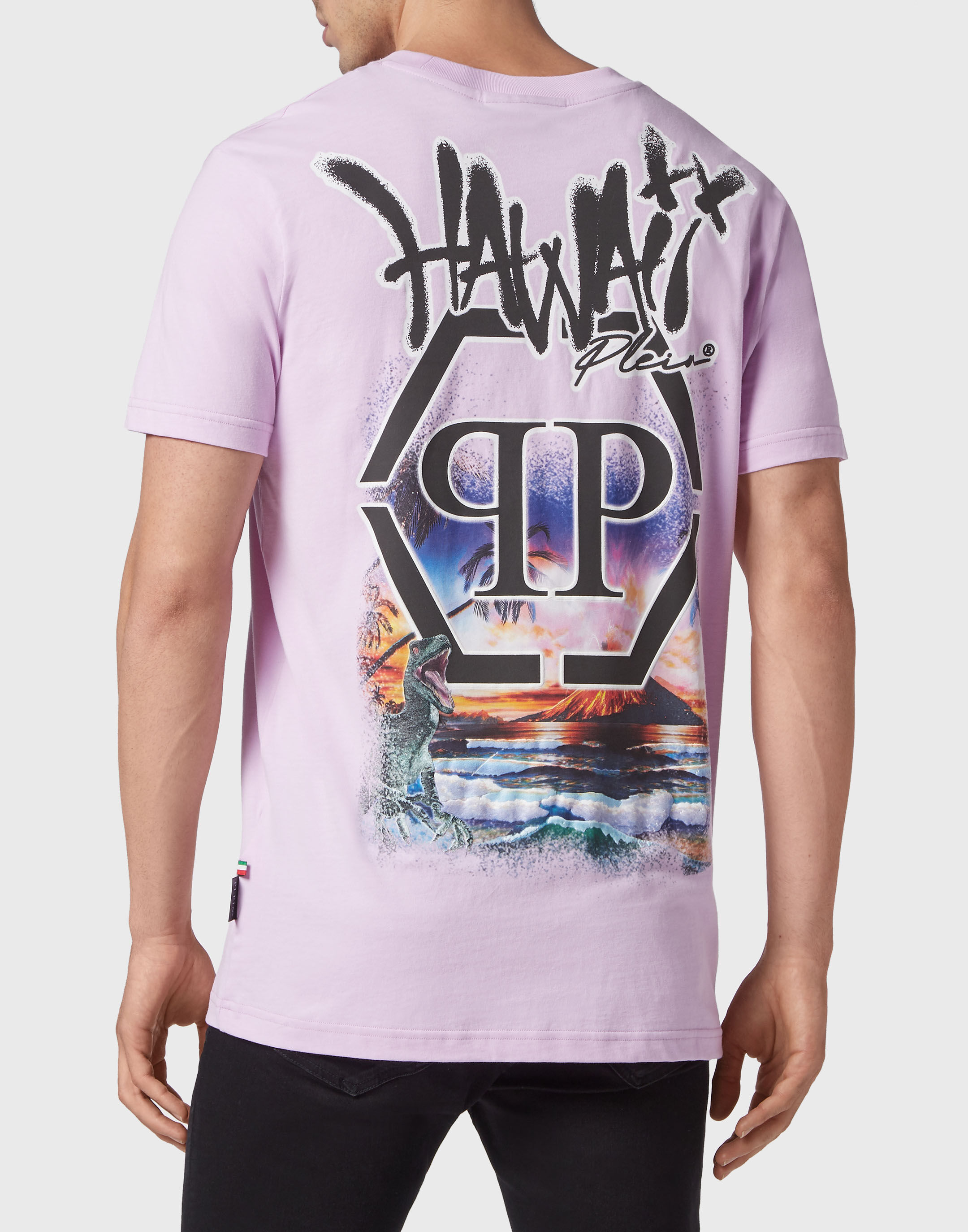 Tシャツ・カットソー Philipp Plein SACC MTK6077 PJY002N ROUND NECK HAWAII T-shirt T-shirt Round Neck SS Hawaii | Philipp Plein Outlet