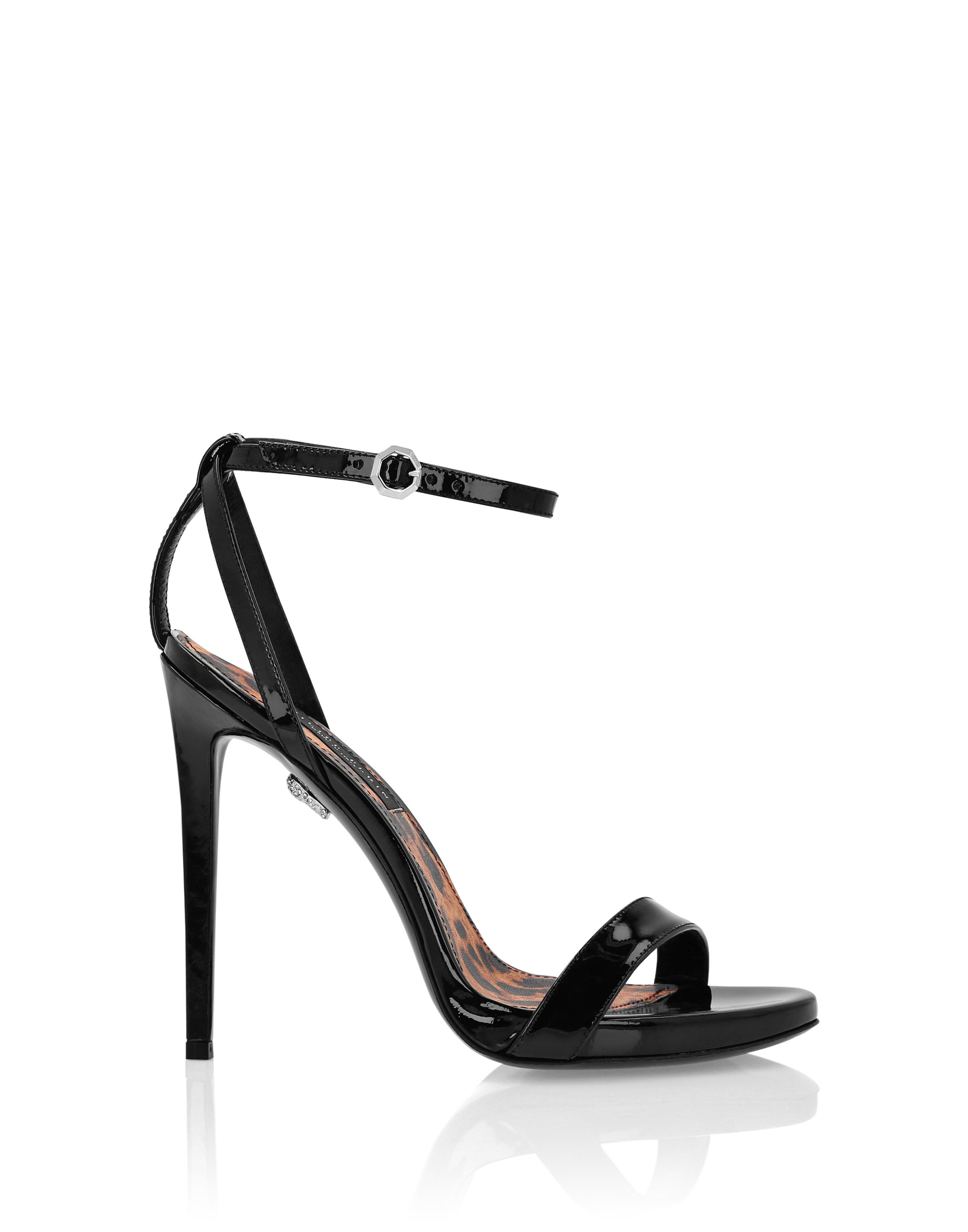 Patent Leather Sandals High Heels Leopard Philipp Plein Outlet
