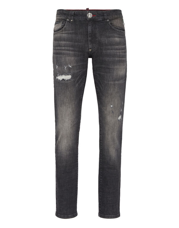 Destroyed Super Straight Cut Jeans Destroyed Super Straight Cut Jeans