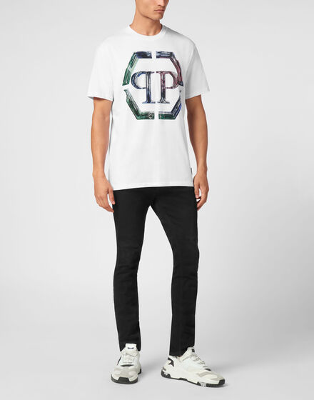 T-shirt Round Neck SS Strass Hexagon