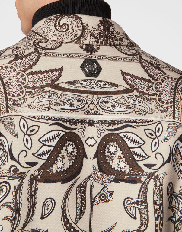 Wool Long Coat Paisley Foulard Wool Long Coat Paisley Foulard