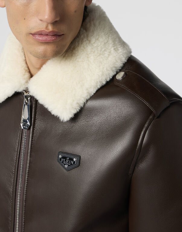 Eco Shearling Aviator Jacket
