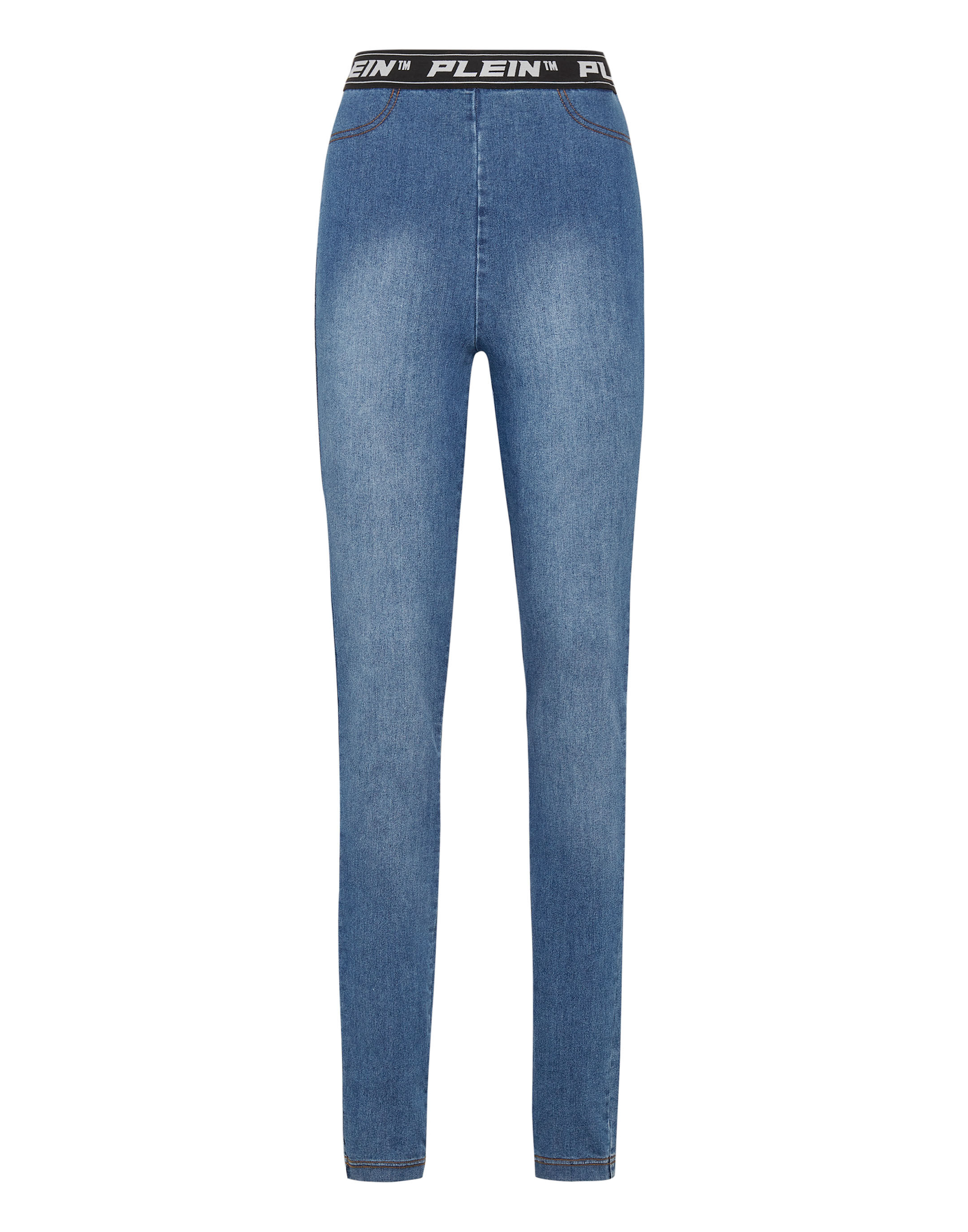 Philipp Plein Denim Andere materialien jeans in Blau Damen Bekleidung Jeans Röhrenjeans 