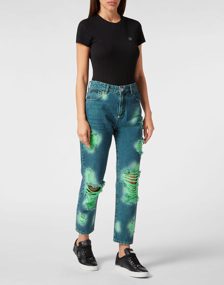 Denim Trousers Mom Fit Tie-Dye