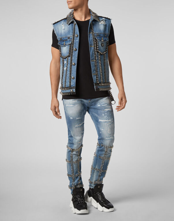 Denim vest Studs