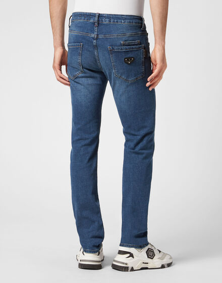 Denim Trousers Straight Cut Supreme Iconic Plein Basic Denim Trousers Straight Cut Supreme Iconic Plein Basic