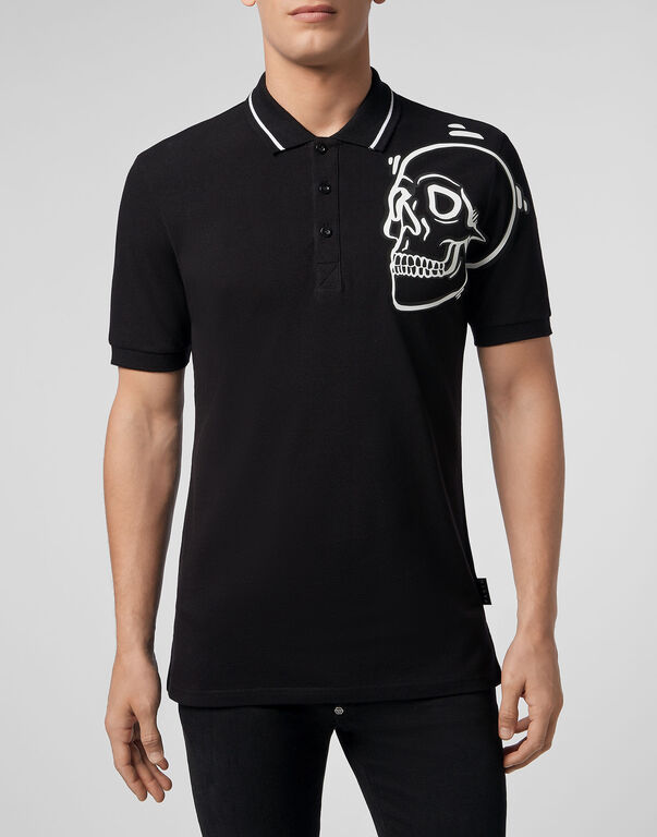 Slim Fit Polo shirt SS Outline Skull