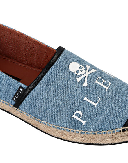 Denim Espadrillas Skull and Plein