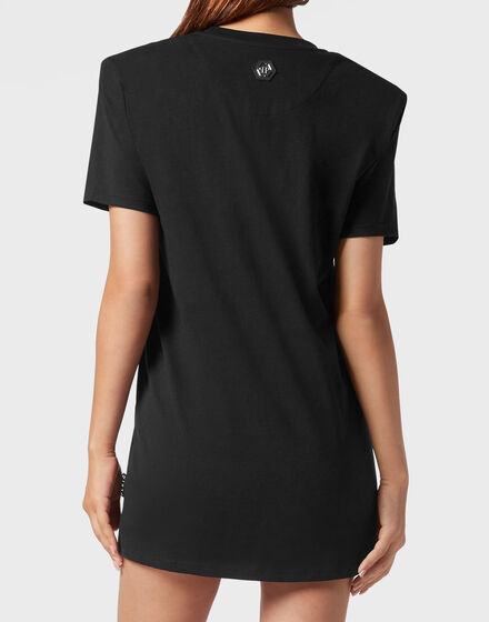 Padded Shoulder T-shirt Dress Iconic Plein