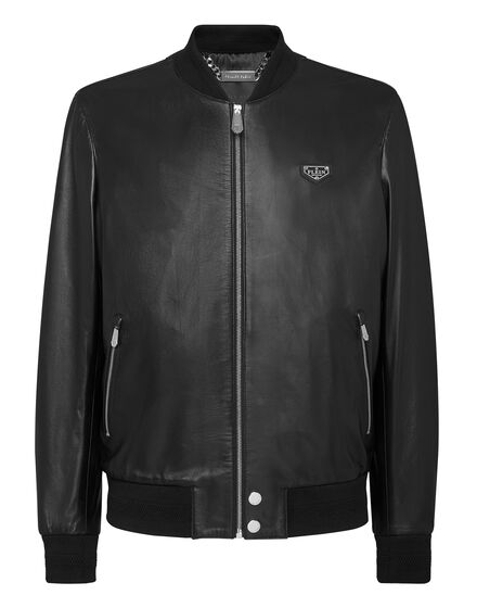 Leather Bomber LS Iconic Plein