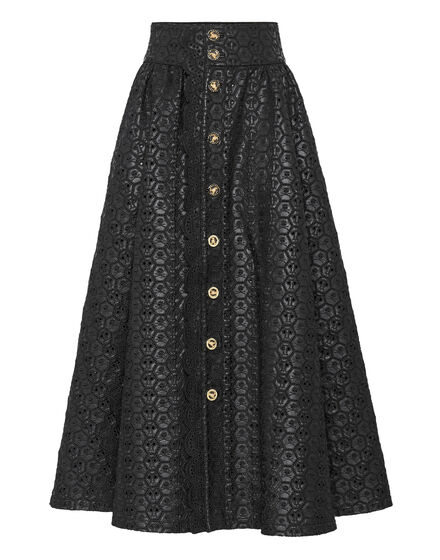 Sangallo Leather Maxi Skirt