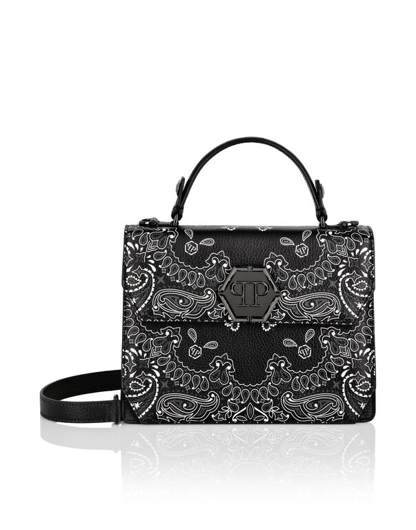 Leather Superheroin Medium Handle Bag Paisley