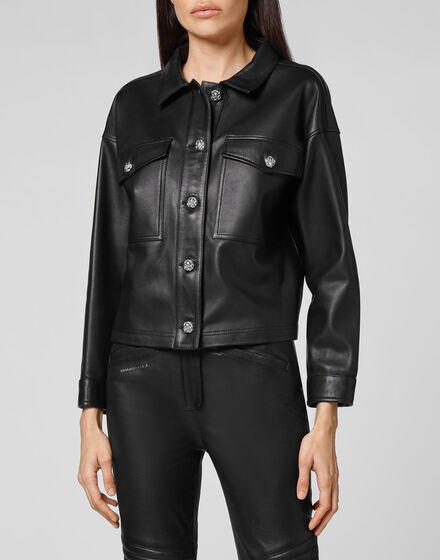 Soft Leather Shirt Crop