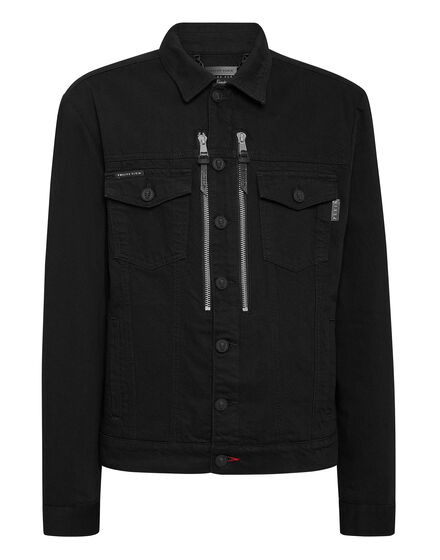 Denim Jacket Skull with Crystals