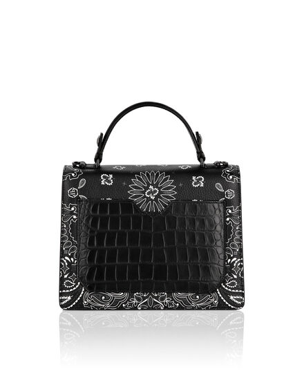Leather Superheroin Medium Handle Bag Paisley