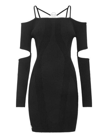 Karl Lagerfeld LSLV POLO DRESS Black / White - Fast delivery