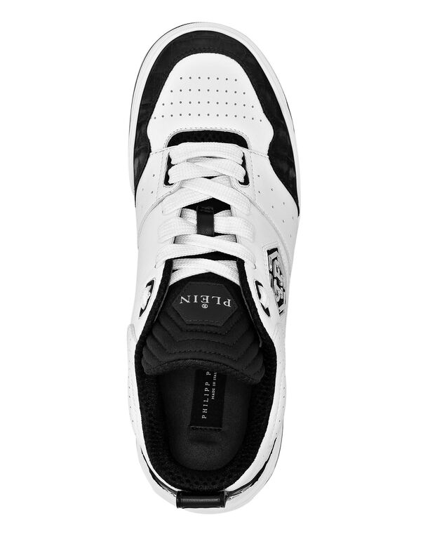 Croco Printed Leather Lo-Top Sneakers
