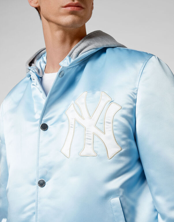 Satin Hoodie College Bomber Iconic Plein