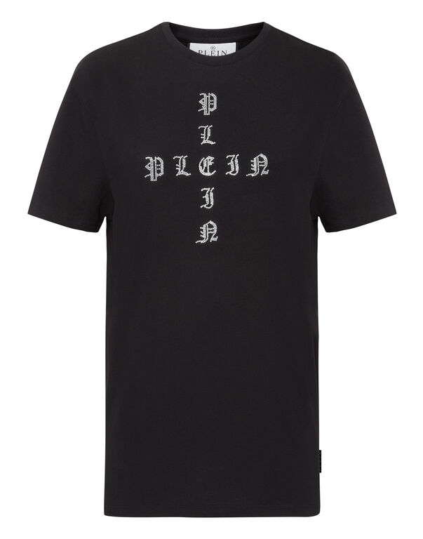 T-shirt Round Neck SS Man Fit Gothic Plein with Crystals