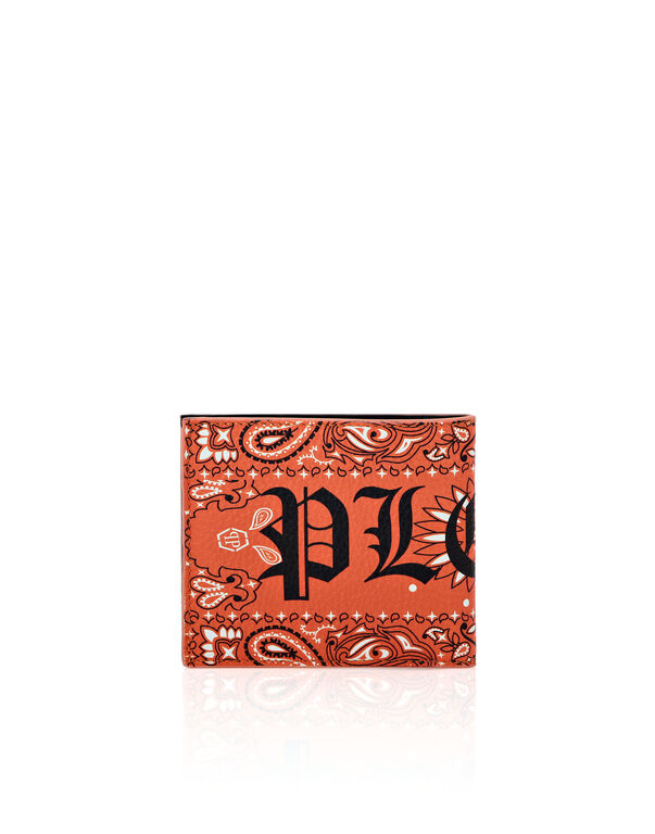 Leather French wallet Paisley Gothic Plein