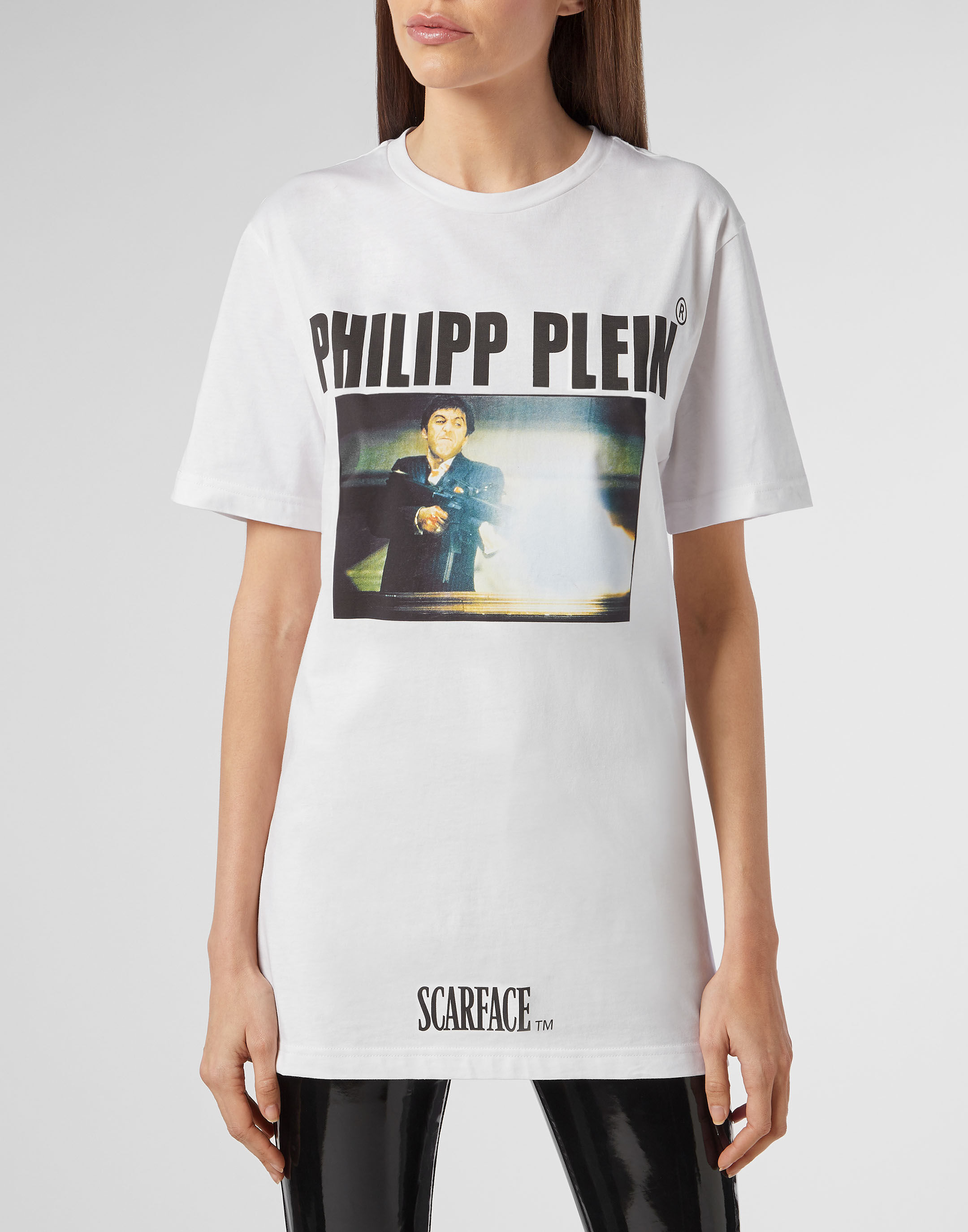 T shirt Platinum Cut Round Neck Scarface Philipp Plein Outlet