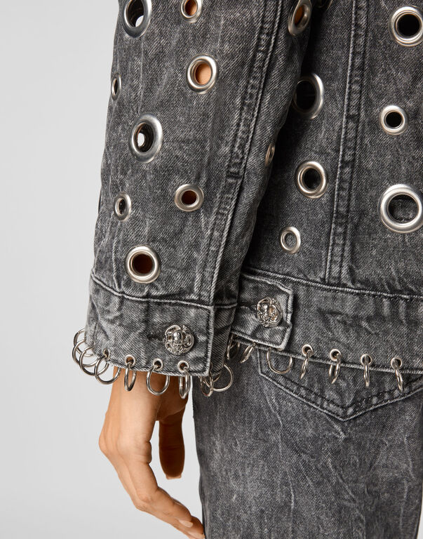 Denim Jacket Metal Rings