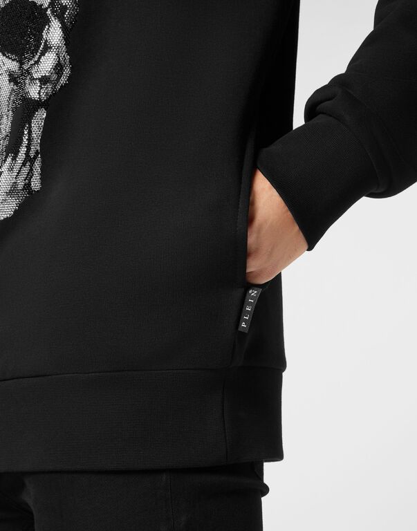 Hoodie Sweatshirt Skull Strass