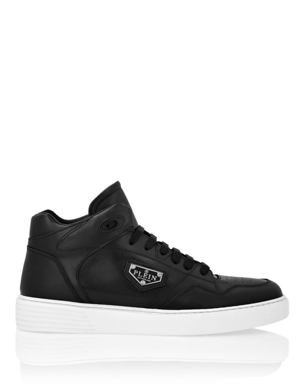 Nappa Leather Mid Top Sneakers