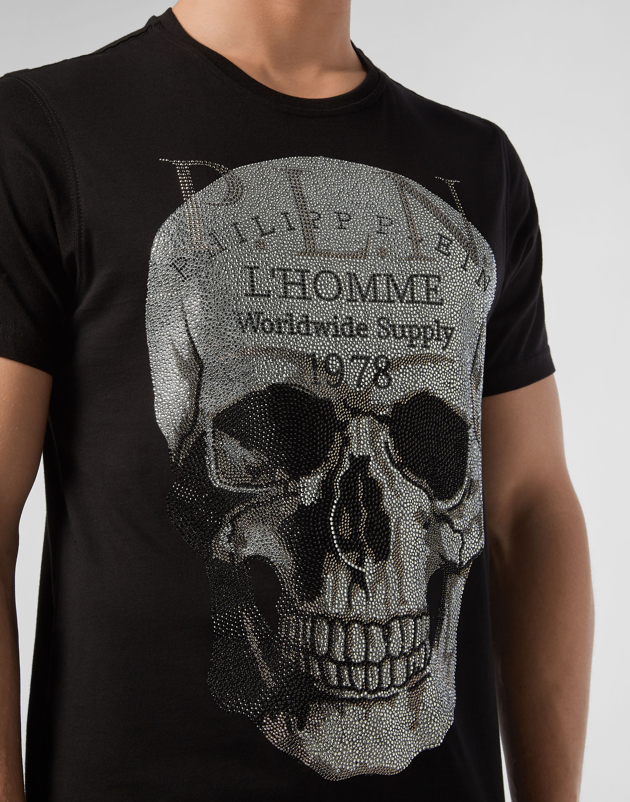 T shirt Platinum Cut Round Neck Skull