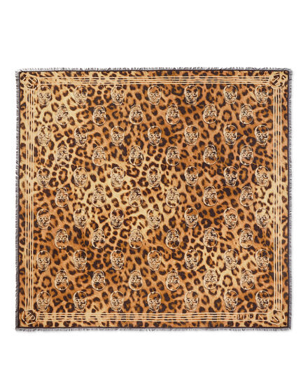 Shawl All over Skull Leopard
