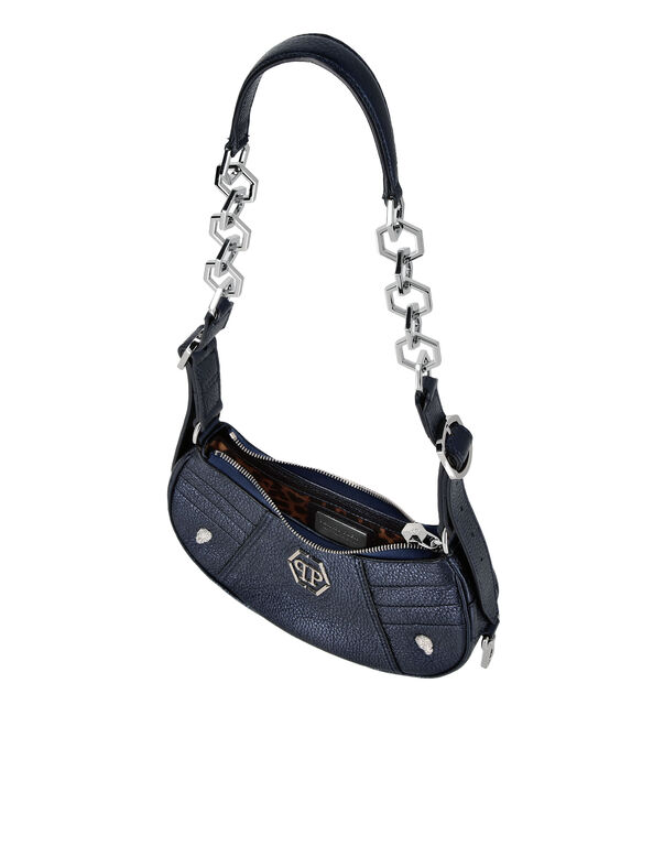 Deer Embossed Shimmer Leather Shoulder Bag
