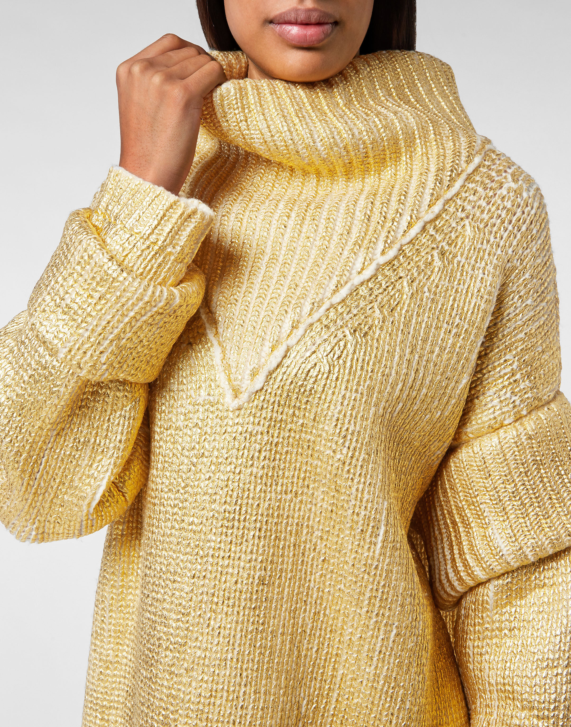 Philipp Plein Maxi Hexagon metallic pullover - Neutrals