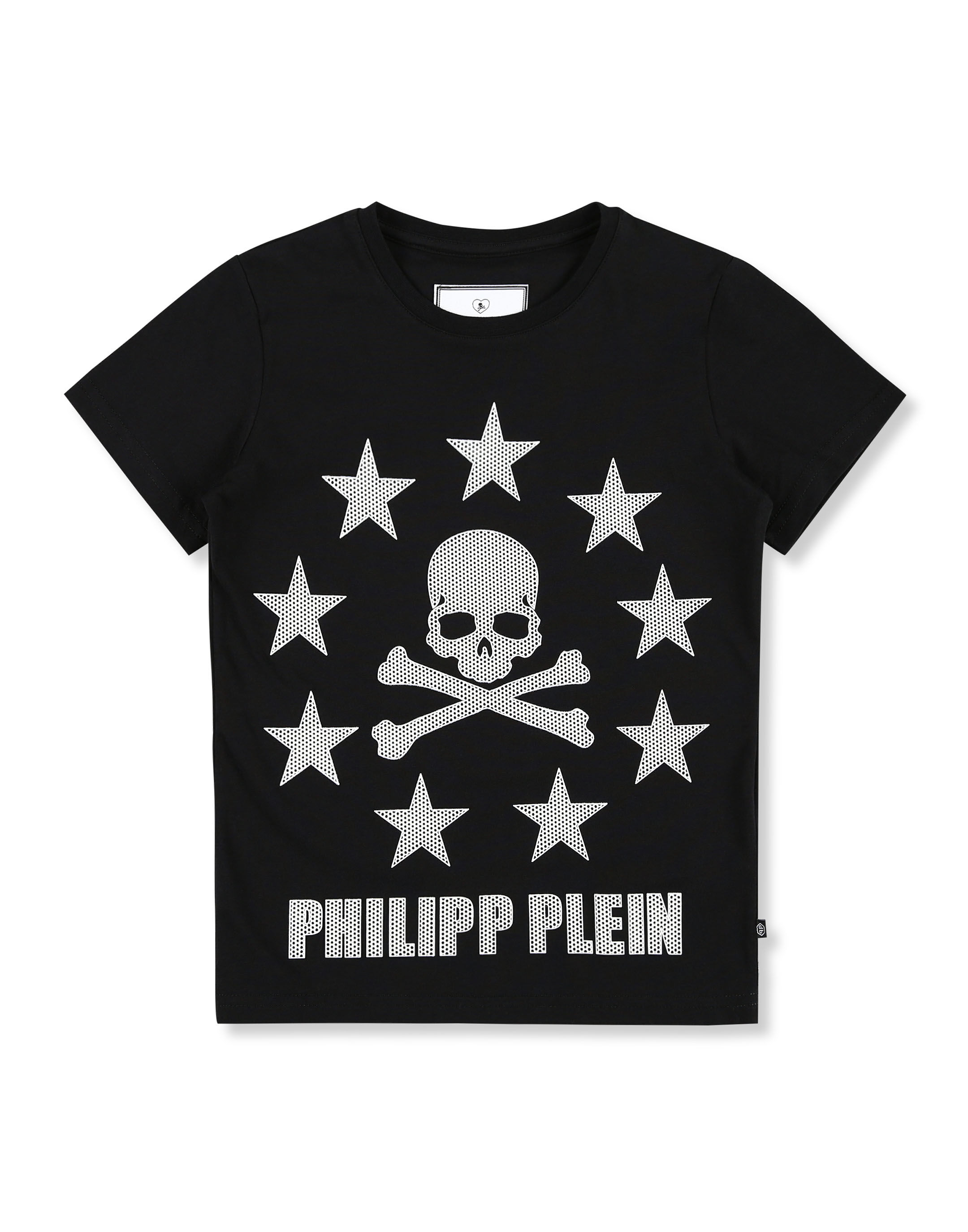 T shirt with stars around collar top