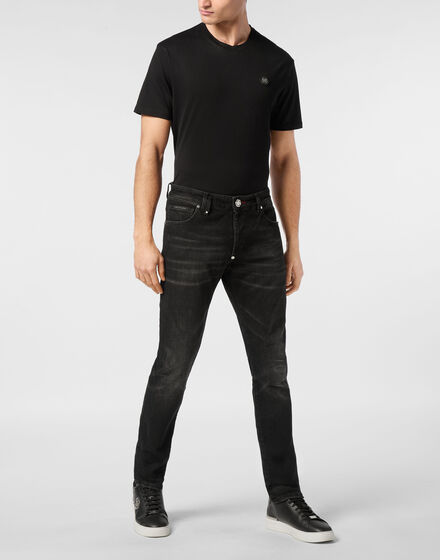 Denim Trousers Super Straight Cut 5 Pockets