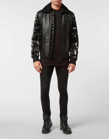 Leather and Nylon Jacket