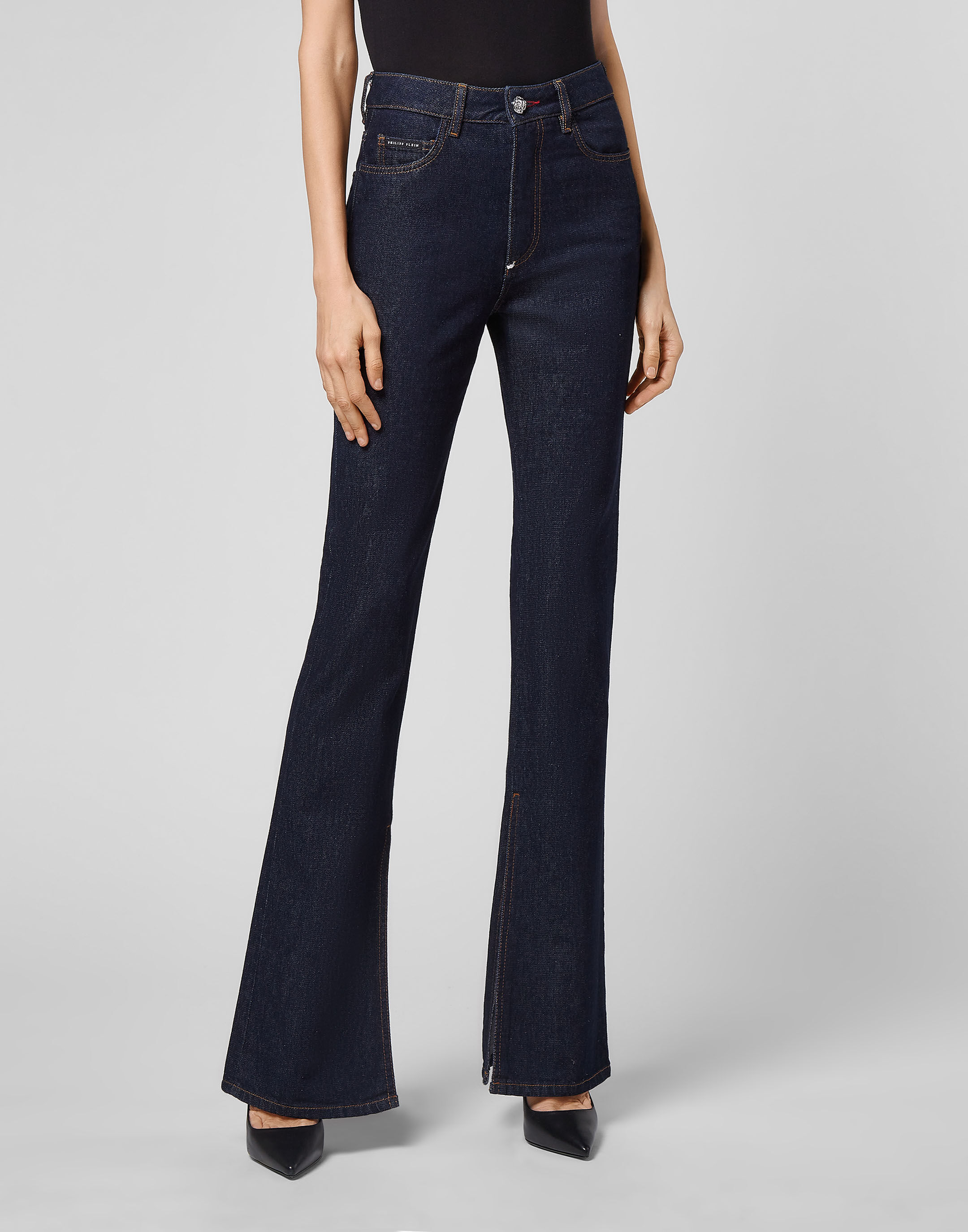 Denim Trousers Flare Fit Chains | Philipp Plein Outlet