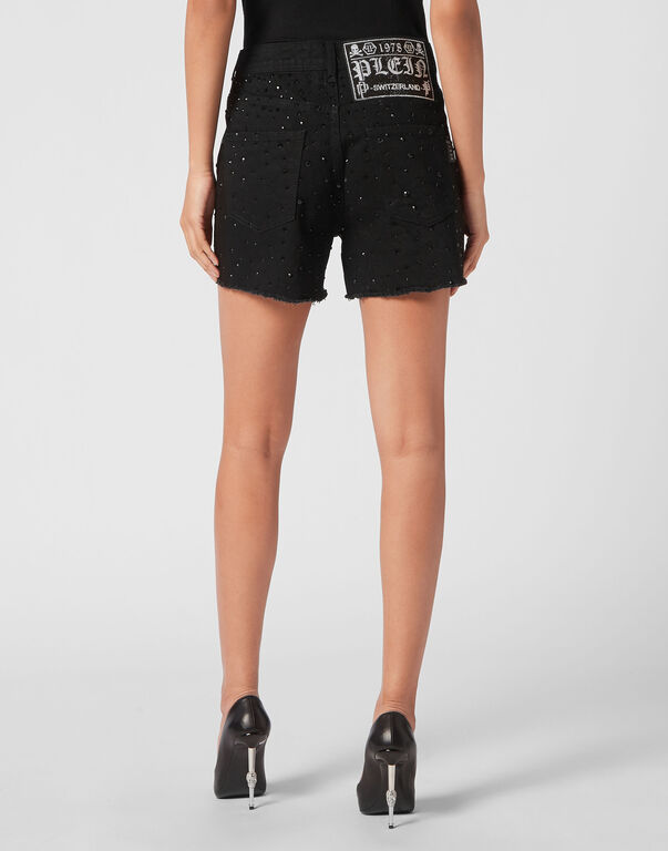 Denim Hot Pants Crystal Rain