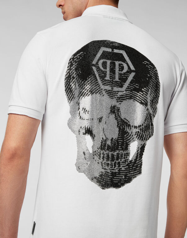 Slim Fit Polo shirt SS Skull with Crystals